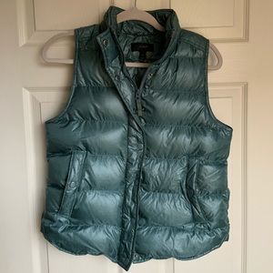 J. Crew Puffer Vest in olive green